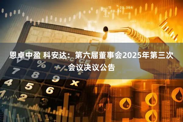 恩卓中盈 科安达：第六届董事会2025年第三次会议决议公告