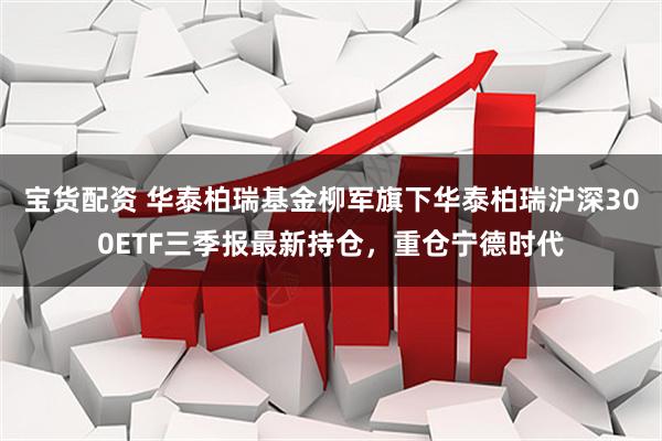 宝货配资 华泰柏瑞基金柳军旗下华泰柏瑞沪深300ETF三季报最新持仓，重仓宁德时代